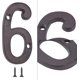 thumbnail image 4 of 2 números de casa de hierro fundido de 3 pulgadas, números de dirección de casa de metal, números de buzón, números de puerta para exterior con tornillos, número 6, bricolaje, 4 of 8