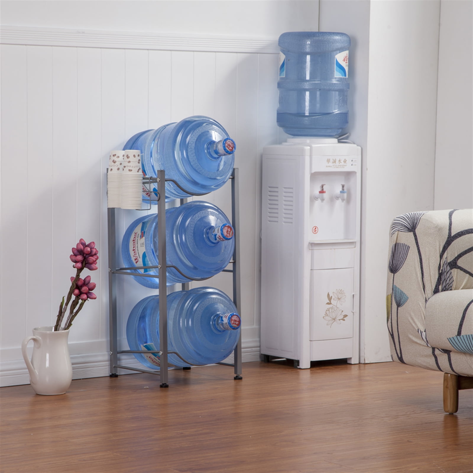 Private Jungle 3-Tier Water Rack Stainless Steel Heavy Duty Water Cooler Jug Rack Storage Organizer for 5-Gallon Water Bottles