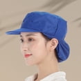 thumbnail image 2 of Blue Visors Hat Solid Color Skin Friendly Cotton Mesh Catering Waiter Kitchen Cap for Cooking, 2 of 4