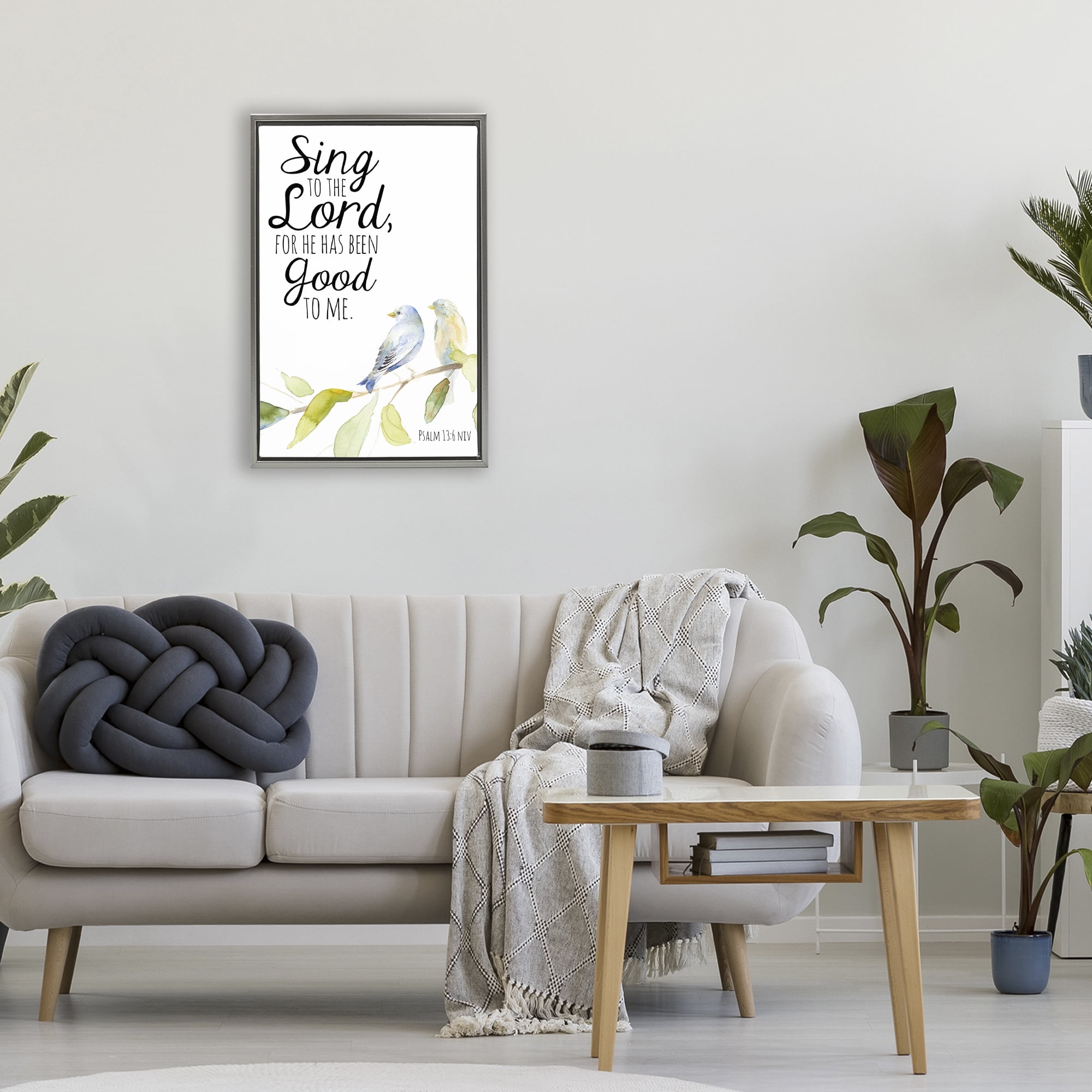 Stupell Industries Sing To The Lord Gray Framed Floater Canvas Wall Art, design by Lanie Loreth