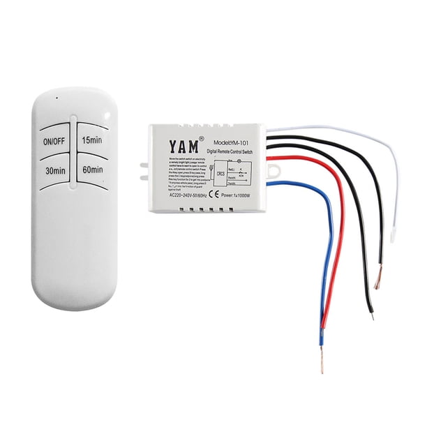 Lampara Interruptor temporizador de control remoto ON/OFF + receptor para lámpara UVC (blanco 220V) Likrtyny Lámpara