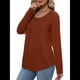 thumbnail image 5 of Camisas de Larga para Mujer, Conjuntos de Otoño, Cuello Redondo, Túnicas Casuales, Blusas de Moda, Ropa de Moda. Marrón Oscuro M, 5 of 6
