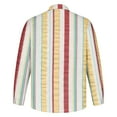 thumbnail image 4 of RXIRUCGD Chemise à Manches Longues Imprimée à Rayures Slim pour Hommes, Multicolore, Taille: m, 4 of 5