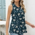 thumbnail image 5 of Drses Women's Tank Tops Fashion Women's Casual Sleeveless Print Round Neck Fold Top Blouse Tank Top Womens Summer Tops, 5 of 7