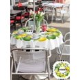 thumbnail image 5 of Outdoor Tablecloth with Umbrella Hole for Patio/Picnic/Party/Camping, Summer Lemon Waterproof Table Cloth Round Cover Washable, Green Yellow Fruits Leaves Wreath Black Plaid (Dia 54"), 5 of 8