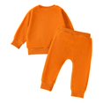 thumbnail image 5 of Ruyang Baby Boy Girl Clothes 2 Piece Fleece Set Pumpkin Embroidery Crewneck Pullover Joggers Fall Winter Warm Outfits, 5 of 9