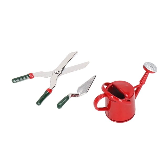 Juego de herramientas de jardín BuyWeekMX para casa de muñecas 1:12 3 piezas