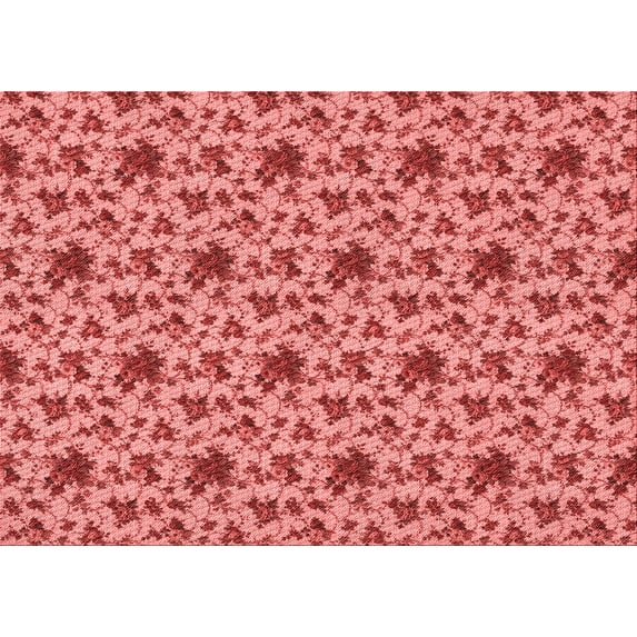 Ahgly Company Machine Washable Indoor Rectangle Transitional Light Coral Pink Area Rugs, 2' x 5'