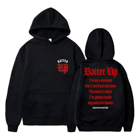 Kpop BabyMonster Batter Up Hoodies BabyMons7er Merch Pullovers Women Men Fashion Casual Hooded Sweatshirts