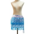thumbnail image 6 of Sequin Fringe Skirt Shiny for Ballroom Festival Dancing Practice Performance and Blue, 6 of 8