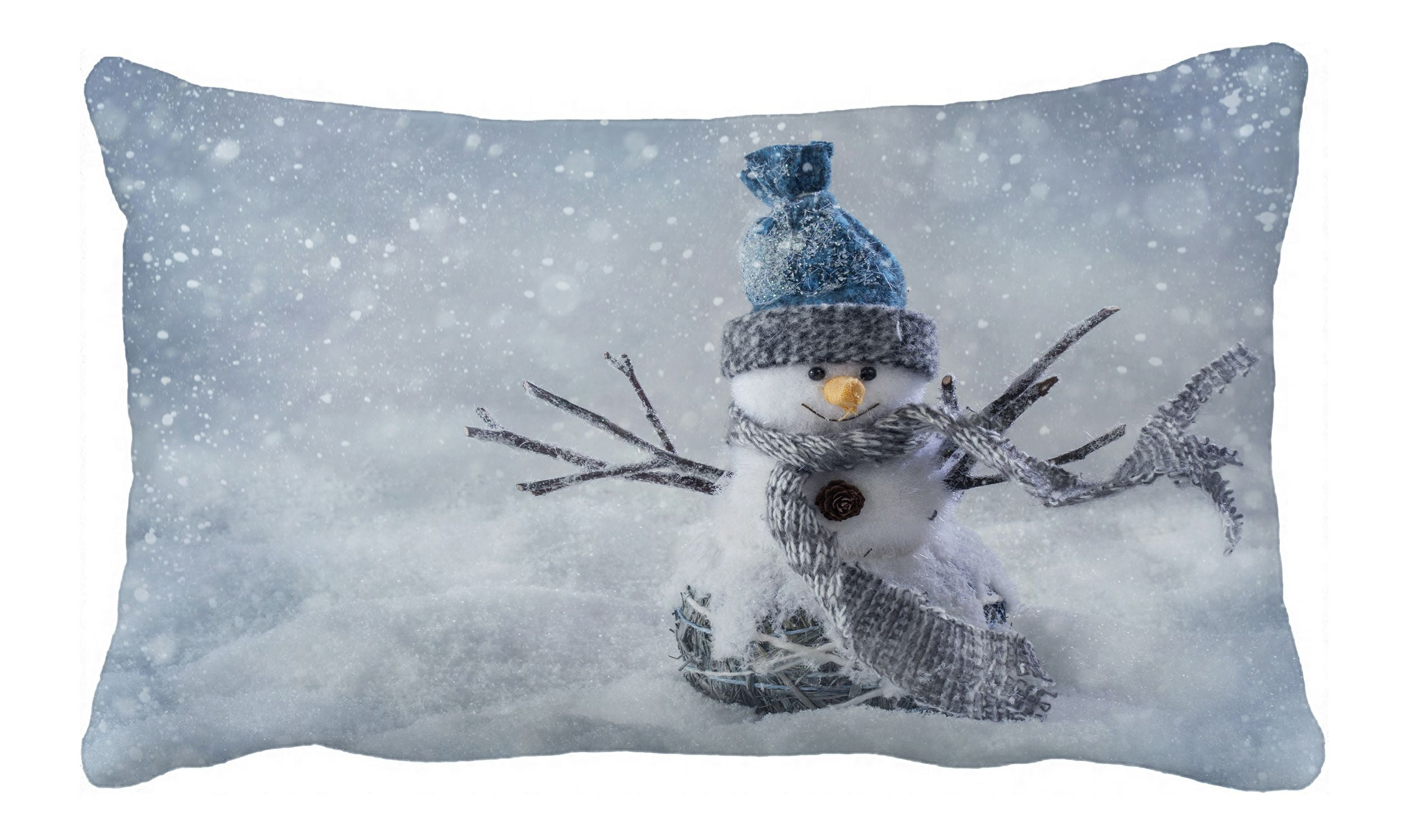 PHFZK Winter Holiday Pillow Case, Cute Smiling Snowman Snowflake