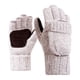 thumbnail image 3 of Top Half Finger Convertible Stretchy Knitting Thick Fingerless Gloves for Running, Cold Weather, Outdoor Sports, Writing Women Beige Salvador guantes sin dedos, 3 of 10