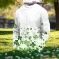 thumbnail image 3 of Ceisia Men's Loose Fit Waffle Knit Sweatshirt - St. Patrick's Day Gradient Clover Print Green XL Gifts, 3 of 5
