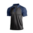 thumbnail image 2 of Fabrcox Men Polo Shirts Short Sleeve Raglan Collared Golf Shirt Men Color Block Regular Fit Casual Sports Men's Athletic Shirts Blue XXXL, 2 of 7
