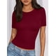 thumbnail image 2 of Remera PRETTYGARDEN 2025 Verano Tejido Acanalado Ajustado Vino Tinto L, 2 of 5
