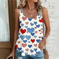 thumbnail image 4 of Fartey 4th of July Tank Tops for Women Cute Independence Day Heart Print Tshirt Summer Sleeveless Scoop Neck Camis Top Loose Breathable Spaghetti Strap Eyelet Tanks White XXL, 4 of 7