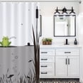 thumbnail image 5 of Black and White Frog Shower Curtain for Bathroom Women Men Quick-Drying Pool Fish Water Plants Shower Curtain with 12 Hooks for Hotel Home Decor Bath Accessories 72x72 Inch, 5 of 6