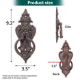 thumbnail image 3 of Sungmor Llamador de Puerta de Hierro Fundido Vintage, tirador resistente de 9.3" alt., diseño rústico en forma de trofeo para deco de puerta de entrada estilo farmhouse, acabado marrón antiguo, 3 of 9
