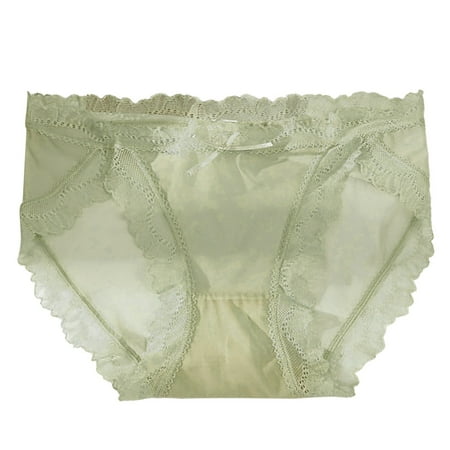 

XZHGS Solid Spring Brief Lace Hollowed Out Mesh Panties Women Mid Waist Cotton Bottom Crotch Girl Briefs Plus Size Womens underwear