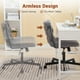 thumbnail image 2 of Yeshouse Tocador Ajustable Silla de Oficina Giratoria sin Brazos con Ruedas, Tela Blanca, 2 of 7
