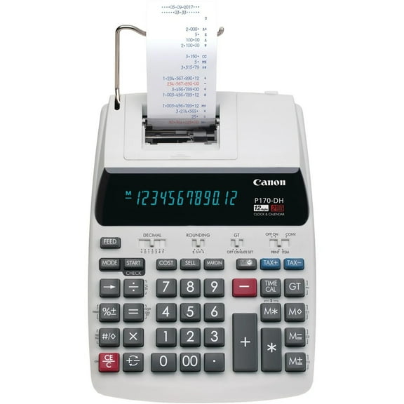 Canon P170-DH-3 Business Printing Calculator 12-Digit LCD, White