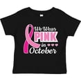 thumbnail image 3 of Inktastic Breast Cancer Awareness We Wear Pink in October Girls Toddler T-Shirt, 3 of 5