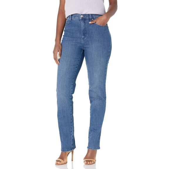 Gloria Vanderbilt Women's Amanda High Rise Straight Leg 5 Pocket Jean