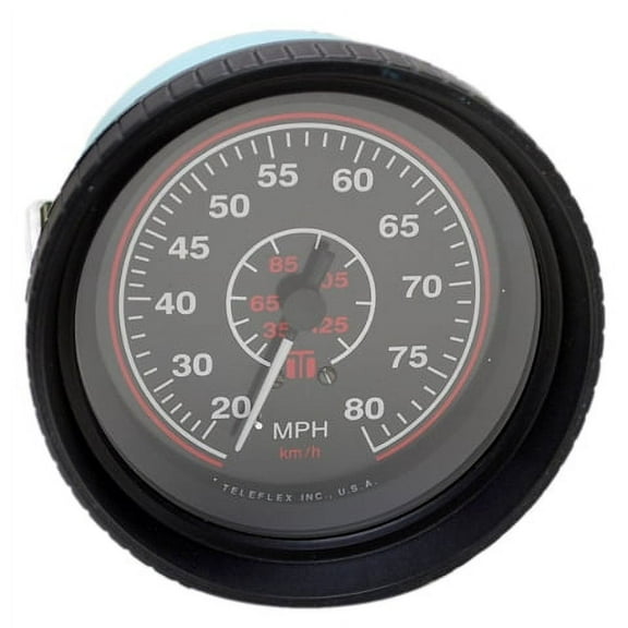 Teleflex Boat Gauge 53211PH | Red International Series 80 MPH