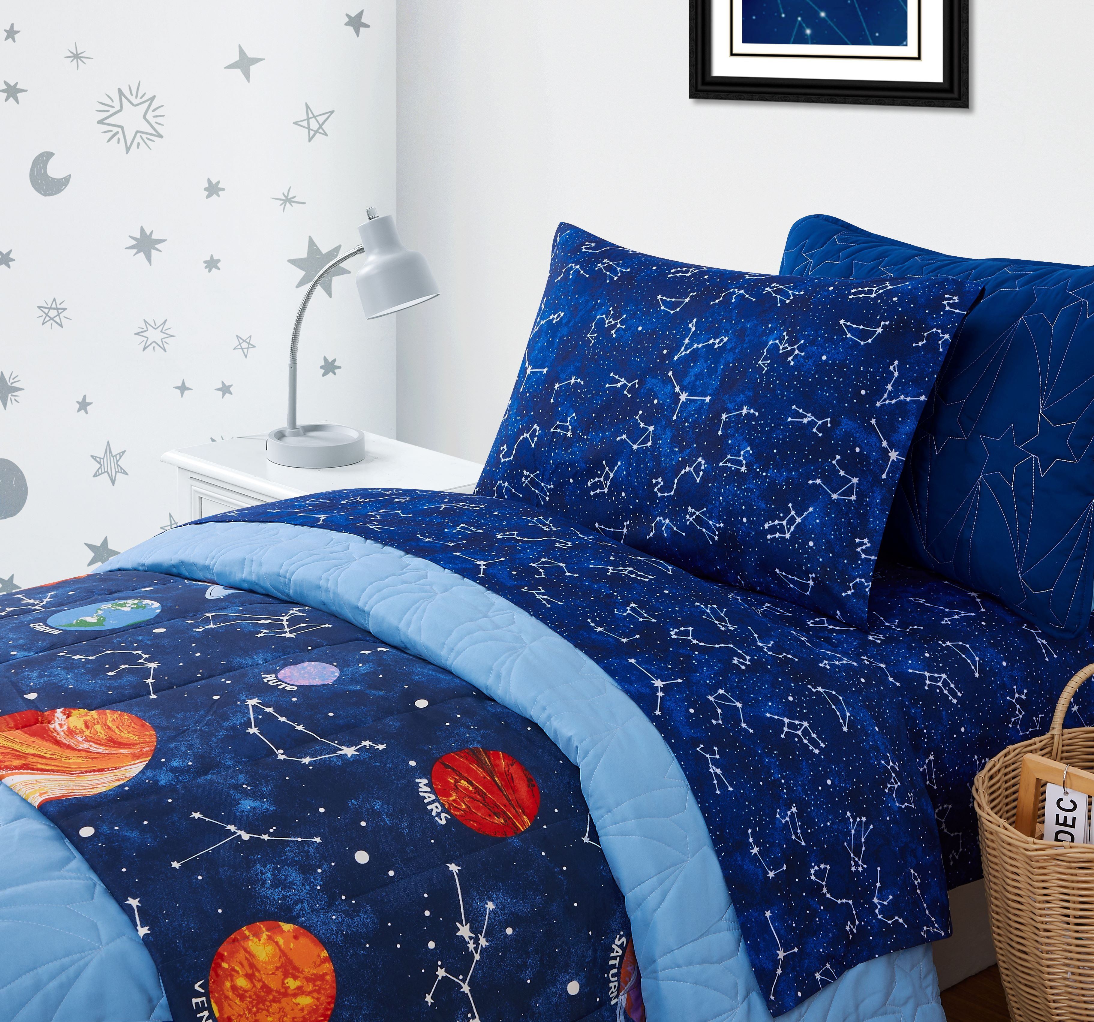 Your Zone Kids Microfiber Sheet Set, Blue Stars, Twin, 3 Piece