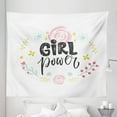 thumbnail image 1 of Feminist Tapestry, Typography Girl Power Phrase and Hand-Drawn Style Floral Wreath Print, Fabric Wall Hanging Decor for Bedroom Living Room Dorm, 5 Sizes, Multicolor, by Ambesonne, 1 of 1