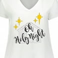 thumbnail image 4 of Inktastic Oh Holy Night Christmas Nativity with Yellow Stars Women's Plus Size V-Neck T-Shirt, 4 of 5
