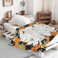 thumbnail image 5 of Halloween Blanket Soft Flannel Lightweight Orange Black Fall Pumpkins Throw Blanket Cozy Warm Thanksgiving Farmhouse Home Party Decor On Living Room Sofa Couch Bed 50x60 inch, 5 of 6