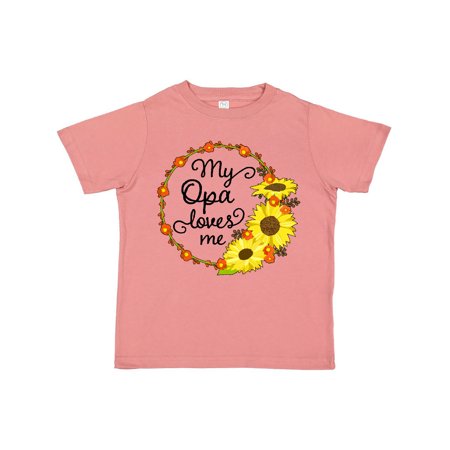 

Inktastic My Opa Loves Me with Sunflower Wreath Gift Toddler Boy or Toddler Girl T-Shirt