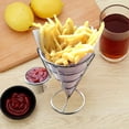 thumbnail image 4 of Mosey French Fries Stand Durable Metal Chip Rust-proof Hollow Out with Cup Holder Fried Chicken Display Rack for Food Appetizers, 4 of 8