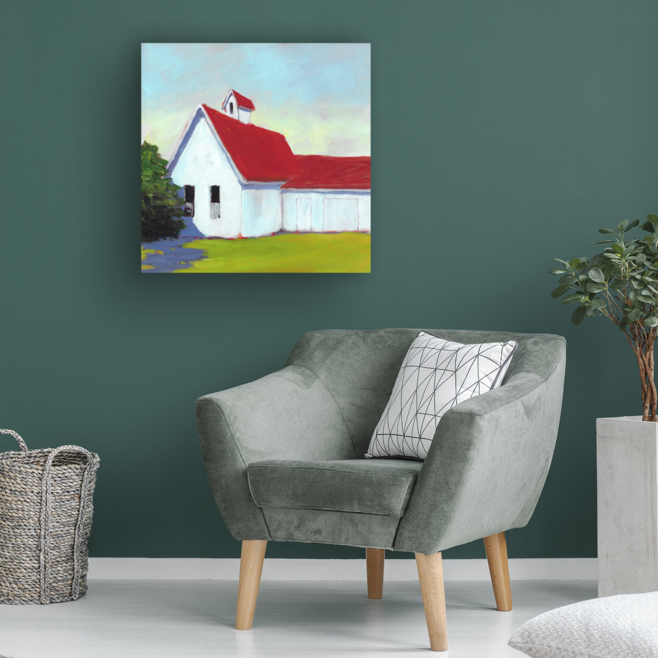 Trademark Fine Art Carol Young Scarlet Roof Canvas Wall Art