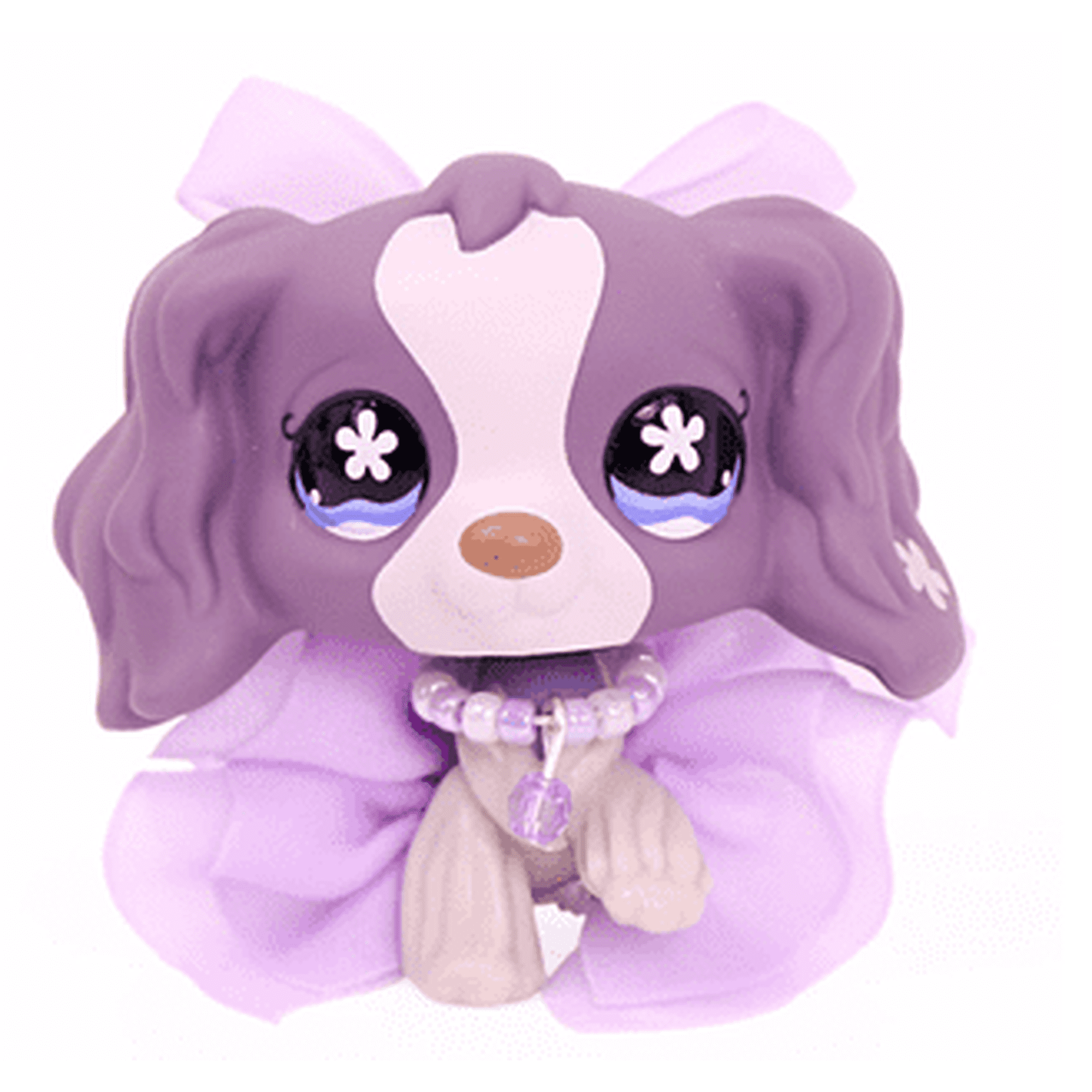 Minilpsshop Little Pet Cocker Spaniel #672 with Collar Bowknot Skirt Accessories,Collectable Cartoon Animal Figure