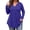 Blue, variant on Plus Size Blouses for Women V Neck Curved Hems Tunic Tops Casual Long Sleeve Botton Fall Shirts