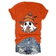 thumbnail image 4 of T-shirt Graphique à Manches Courtes d'Halloween pour Femmes Col Rond Décontracté pour Tenue de Fête d'Été avec Jeans, 4 of 4