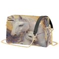 thumbnail image 2 of Women's Leather Shoulder Bag Crossbody Purse with Zipper Pockets Waterproof PU Handbag Unicorn Family, 2 of 7