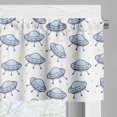 thumbnail image 3 of Ambesonne Spaceship Valance Pack of 2, Flying Saucers and Stars, 54"X18", White and Pale Ceil Blue, 3 of 5