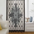 thumbnail image 5 of Retro Flowers Sheer Curtains 84 Inches Long, Boho Ethnic Retro Abstract Florals Grid Light Filering Curtains, Breathable Simi Curtain Privacy Drapes for Living Room Bedroom Window Treatment, 5 of 9