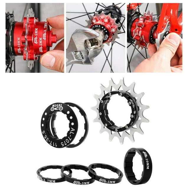 Ensemble de Volant de Vélo 15T Vitesse Unique Kit de Conversion Vélo de Montagne HG 10 11 Noir
