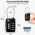 thumbnail image 3 of RNKR 4 Pack TSA Approved Luggage Lock – 4 Digit Combination with Flexible Steel Cable for Suitcase, Backpack, Gym Locker, Travel Security (Black), 3 of 8