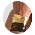 thumbnail image 3 of VANGANIA pulsera de piel unisex con baño de oro intención gratitud, 3 of 5