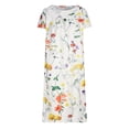 thumbnail image 4 of Robes Grande Taille pour Femmes Robe d'Été à Manches Courtes Col Rond Imprimé avec Poches Robe à Manches Courtes en Liquidation, 4 of 6