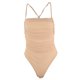 thumbnail image 1 of VISgogo, mono ajustado de una pieza para mujer, Color sólido, sin mangas, cuello cuadrado, fruncido en la espalda, chaleco cruzado para fiesta y Club VISgogo  moda, 1 of 2