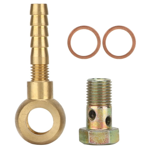 Juego de pernos de ajuste Banjo para refrigerante de agua del turbocompresor, Kit adaptador de espiga para manguera M14x1,5 a 3/8 pulgadas Jadeshay A