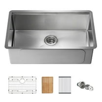 30" Handcrafted 316 Stainless Steel 16 Gauge Single Bowl Workstation Undermount Kitchen Sink