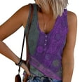 thumbnail image 1 of Womens Tank Summer Buttons Sleeveless V-Neck Casual Blouse, 1 of 5