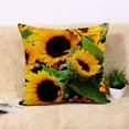 thumbnail image 4 of Rurpali Set of 4 Linen Throw Pillow Cover 20x20 Inch Yellow Sunflower Summer Flowers Nature Floral Sun Designer Black and White Checkered Home Decor Pillowcase Square Cushion Cover for Sofa Bed Couch, 4 of 5